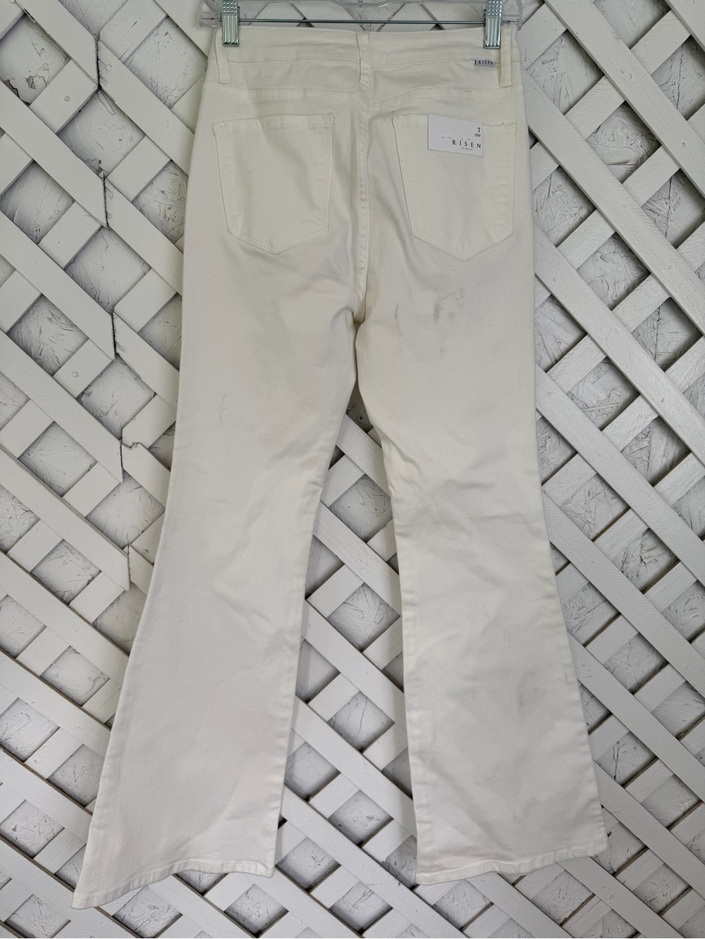 Risen High Waisted Flare Jeans White size 7 - Picture 2 of 10